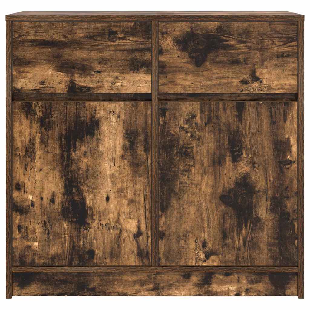 Sideboard with Drawer Smoked Oak 80x34x76 cm Engineered Wood